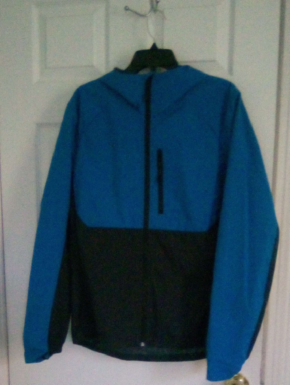 Blue and Black Men's Hooded Jacket H&M. Size M